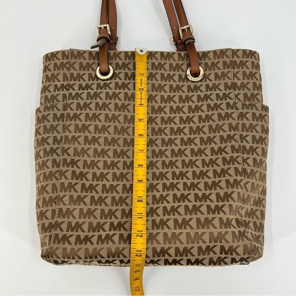 Michael Kors MK Jet Set Signature Tote Beige/Ebony/Mocha - Picture 11 of 13